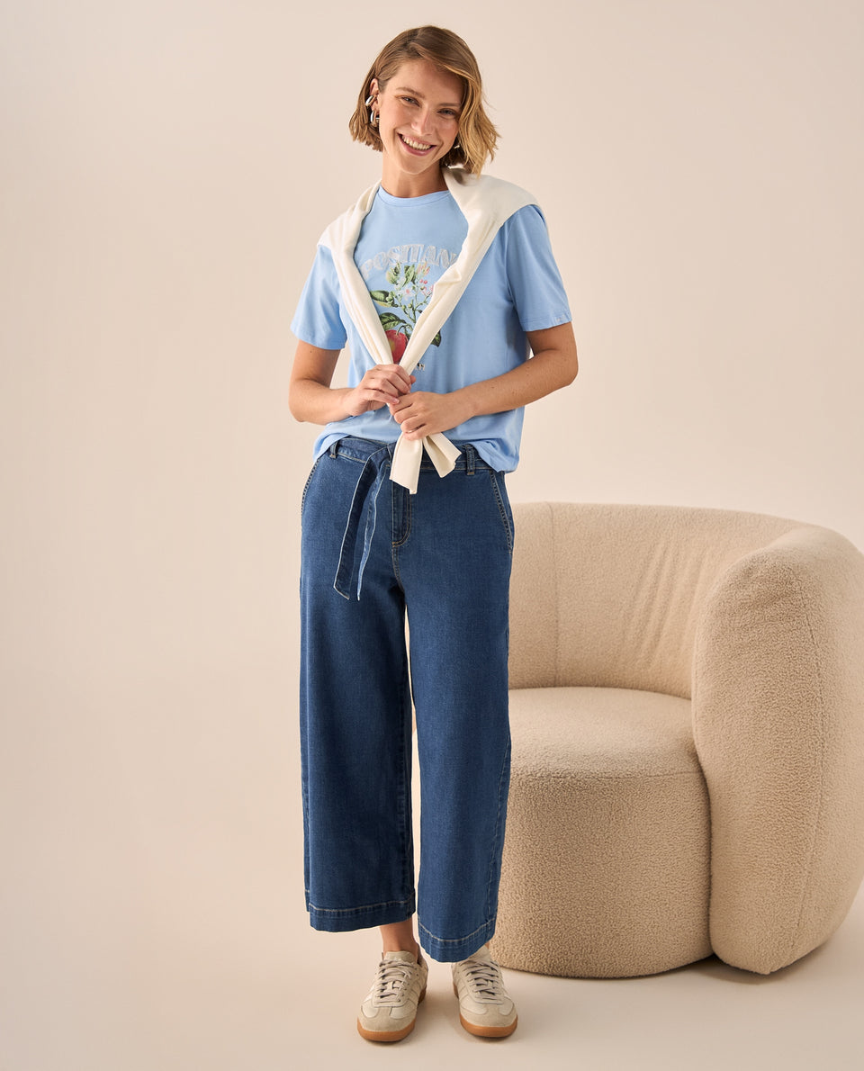 Camiseta Naranja con Estampado Sicily Market - Azul 34_609G002_AZU153920_7