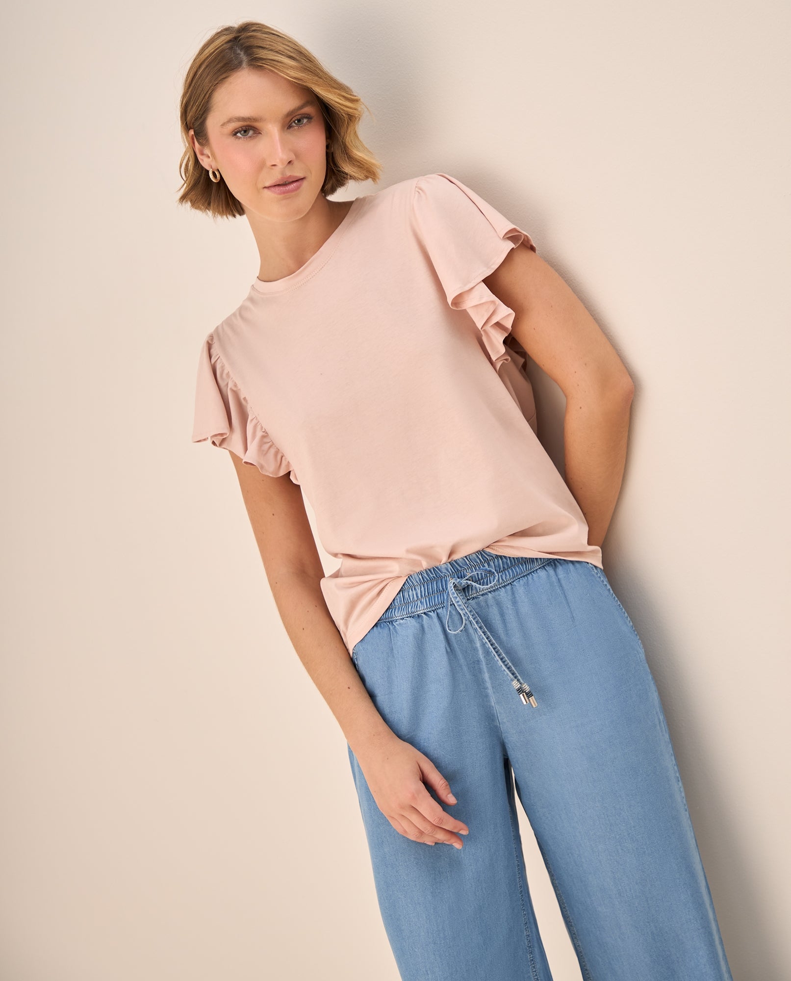 Camiseta Rosa con Volantes Románticos - Rosa 34_609G006_ROS131408_0