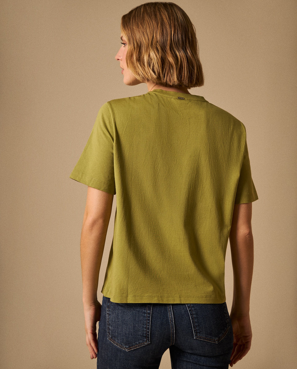 Camiseta con Bordados Florales Artesanales - Verde 34_609G015_VER170535_5