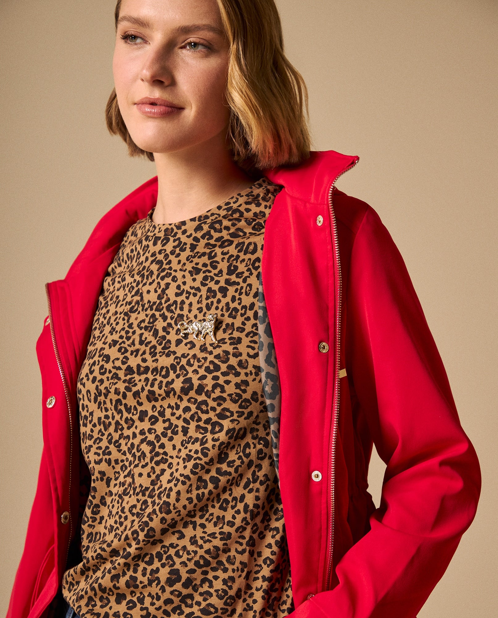 Camiseta Animal Print Beige Premium - Beige 34_609G019_BEI161315_0