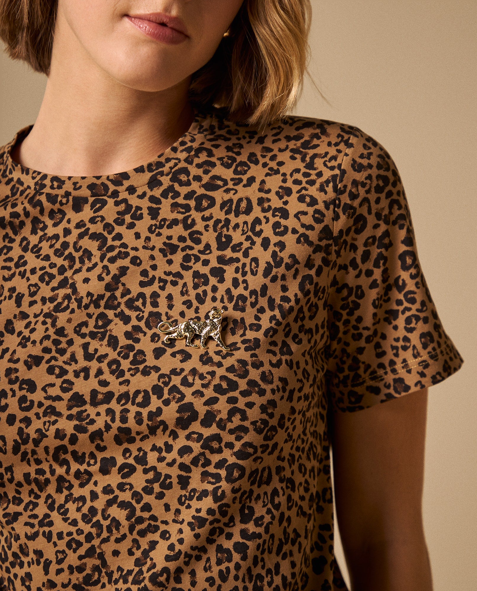 Camiseta Animal Print Beige Premium - Beige 34_609G019_BEI161315_5