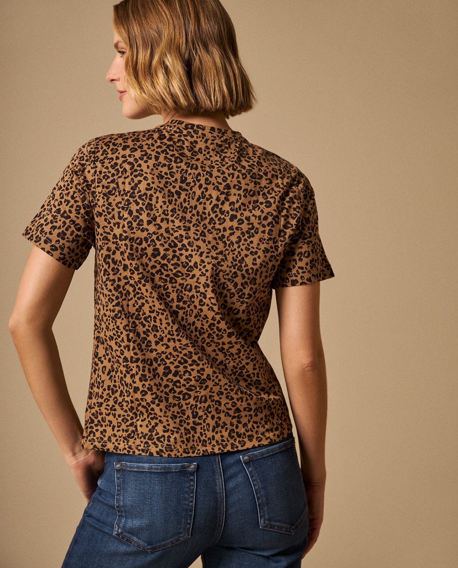 Camiseta Animal Print Beige Premium - Beige