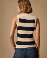 Camiseta Rayas Sin Mangas - Azul
