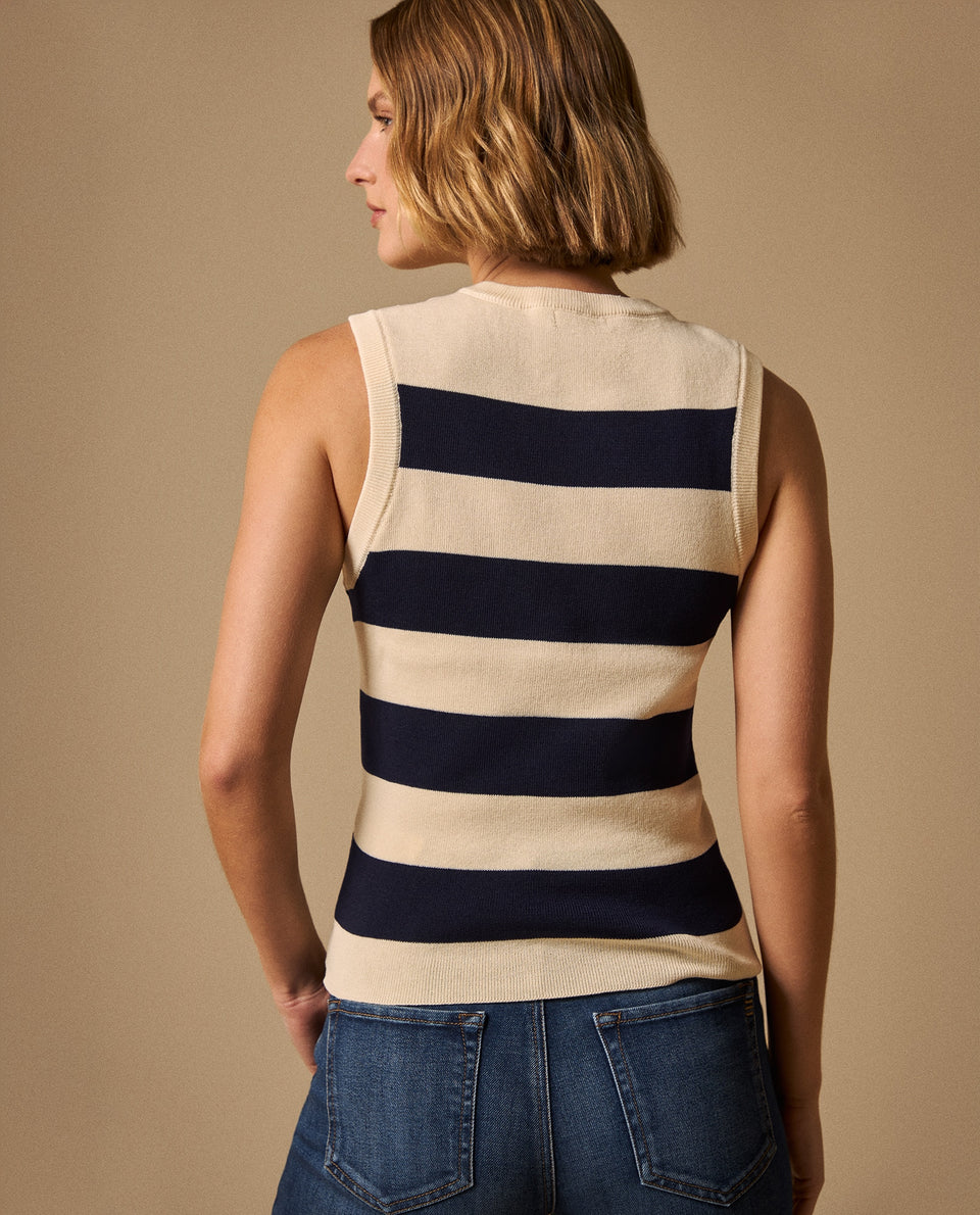 Camiseta Rayas Sin Mangas - Azul 34_609G220_AZU184022_4
