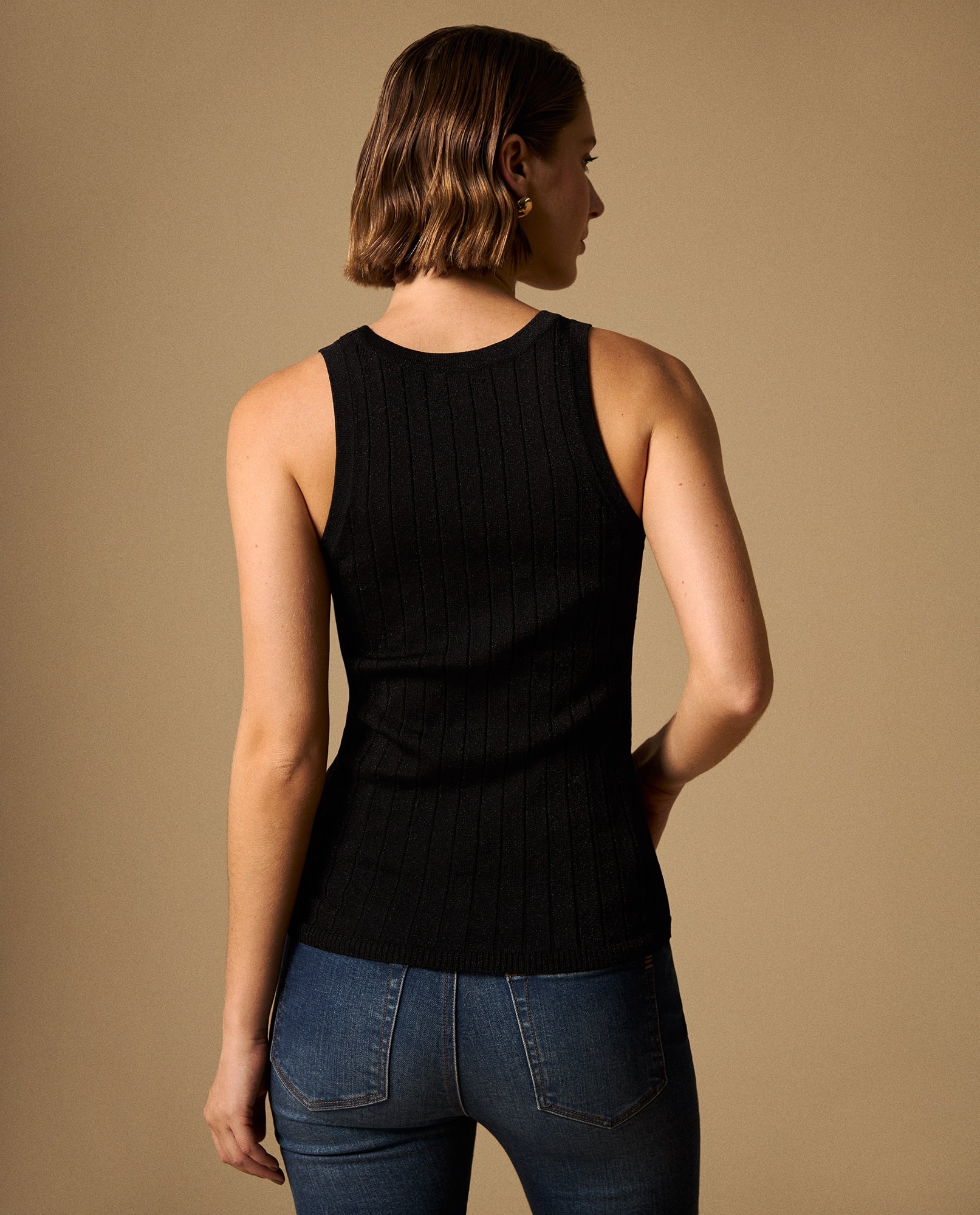 Camiseta Tejida Negro con Detalles Lurex - Negro 34_609G225_NEG190303_5