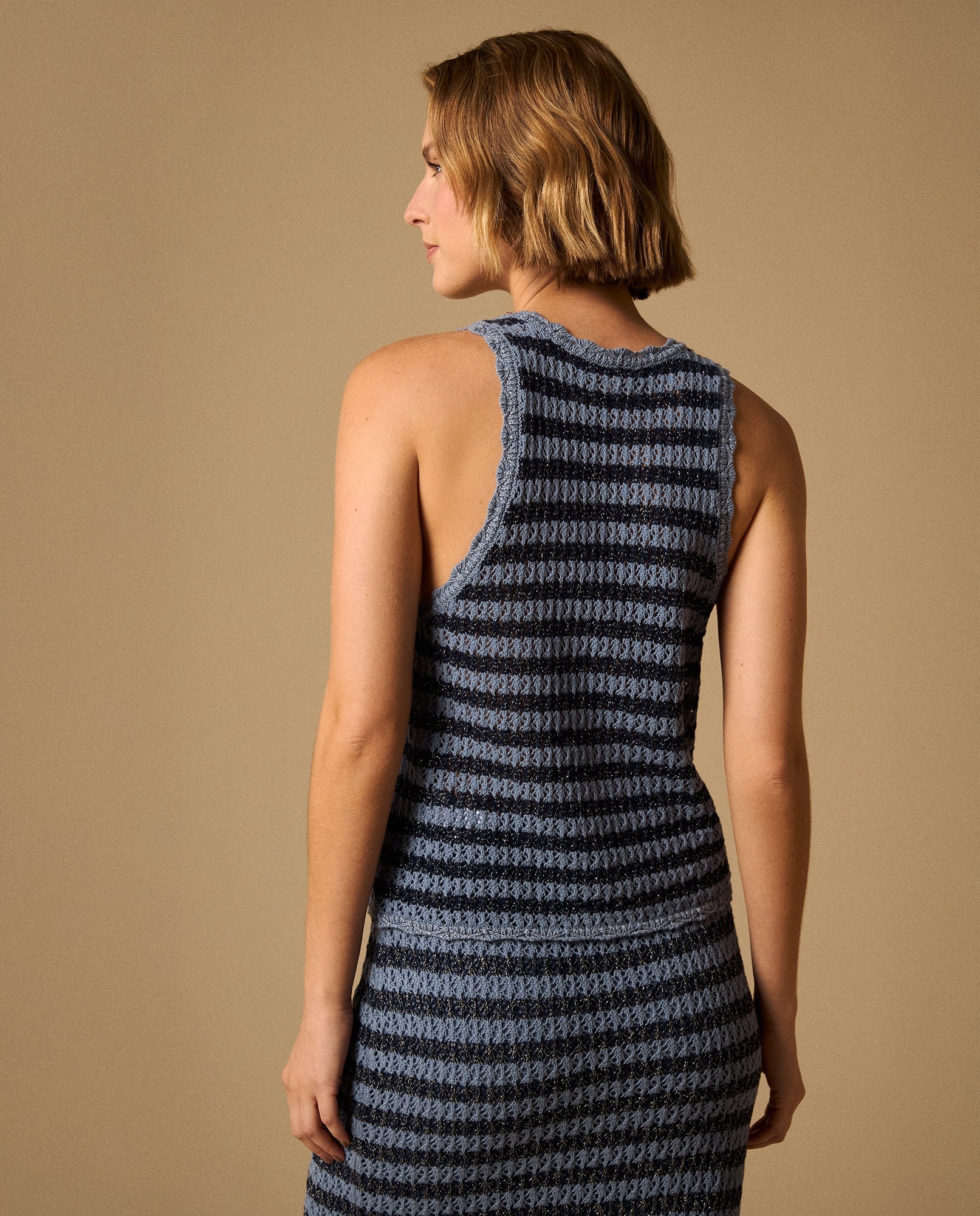 Camiseta Rayas con Detalles Metalizados - Azul 34_609G269_AZU153932_6