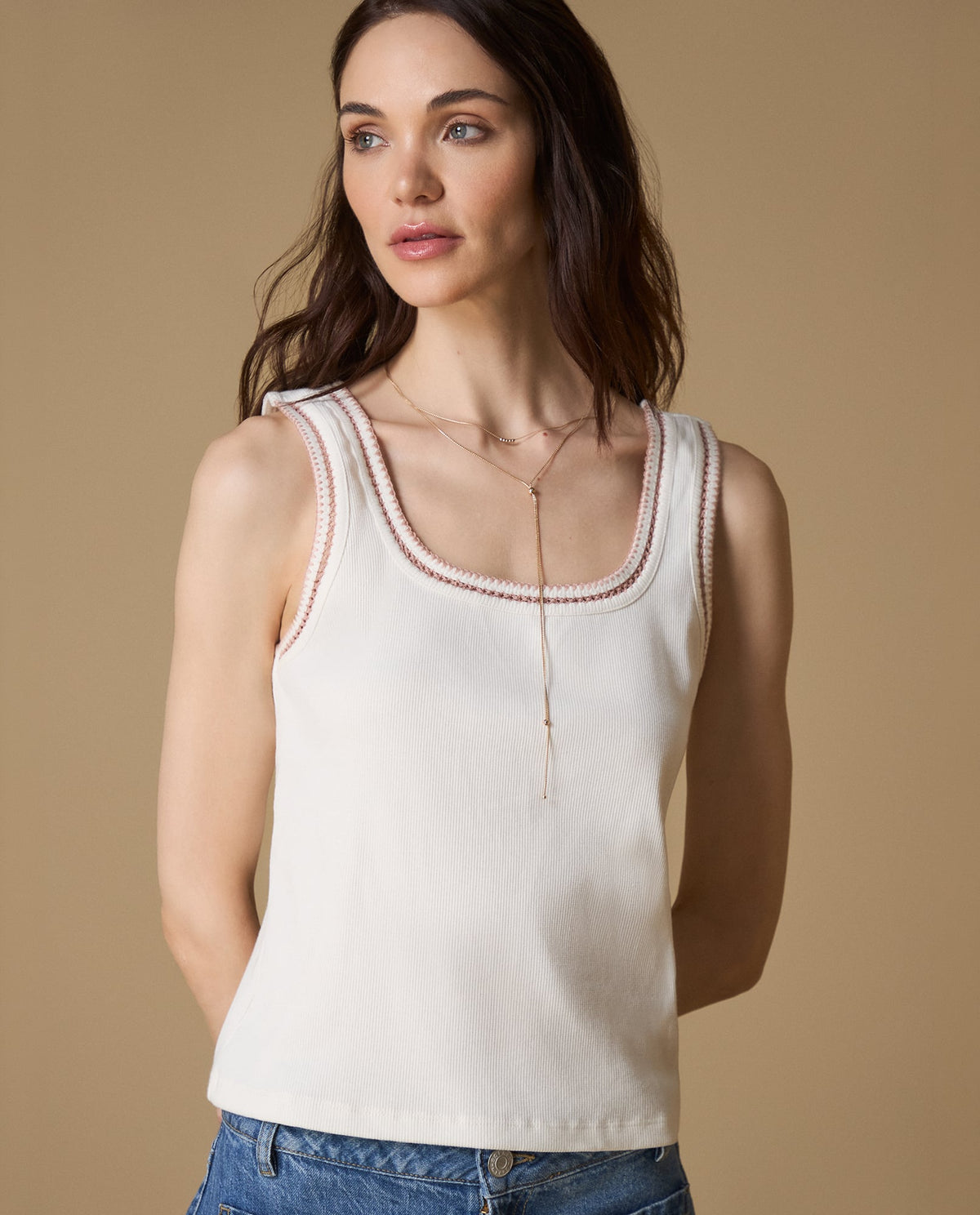 Camiseta manga sisa cuello redondo - Crudo 34_609H003_CRU114201_0