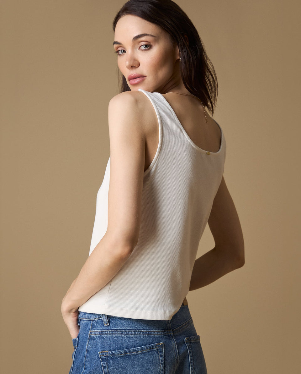 Camiseta manga sisa cuello redondo - Crudo 34_609H003_CRU114201_5