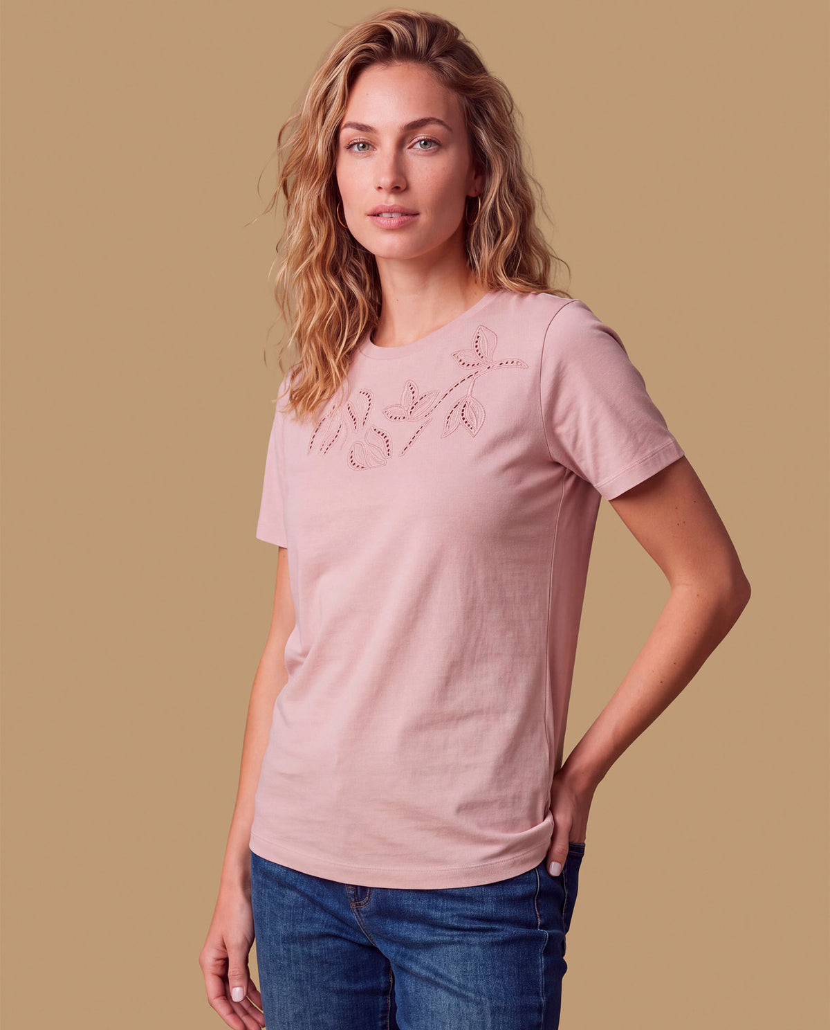 Camiseta manga corta bordada - Rosa 34_609H005_ROS141506_0