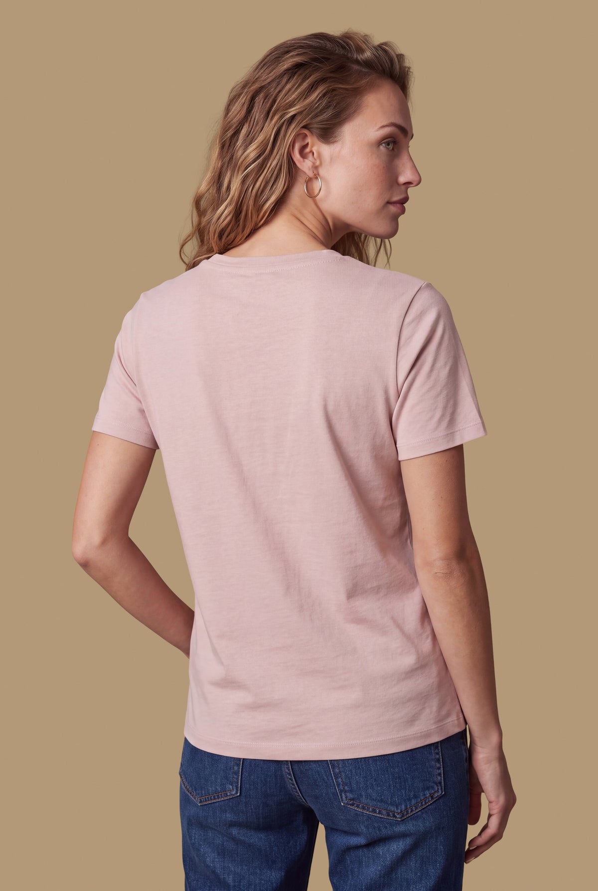 Camiseta manga corta bordada - Rosa