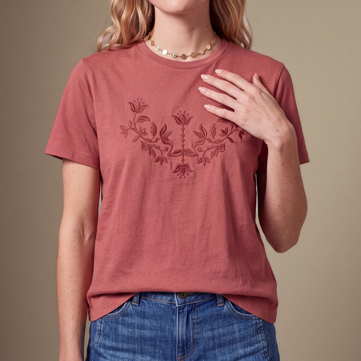 Camiseta manga corta bordada - Rosa 34_609H016_ROS181630_0