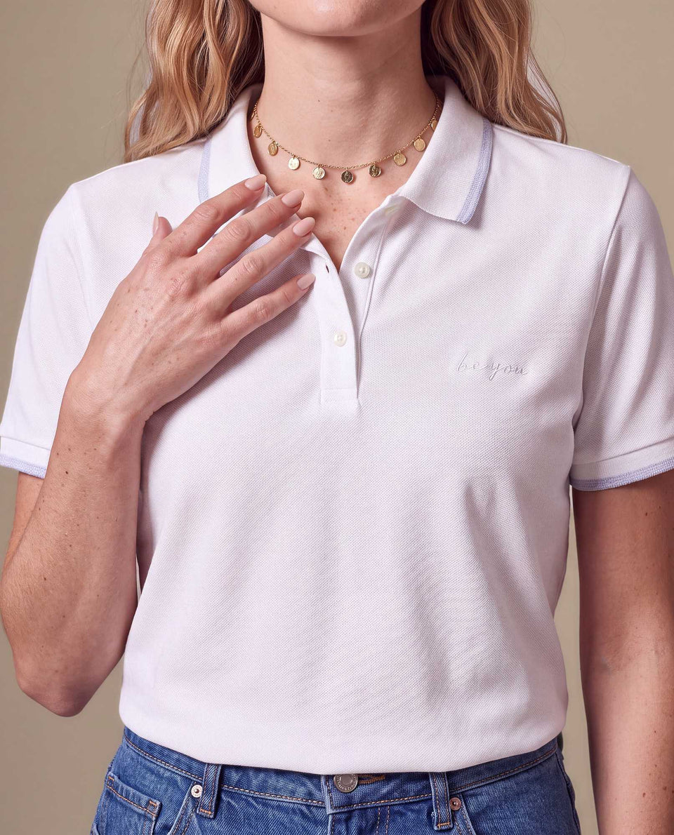 Camiseta polo manga corta bordada - Blanco 34_609H191_BLA110601_3