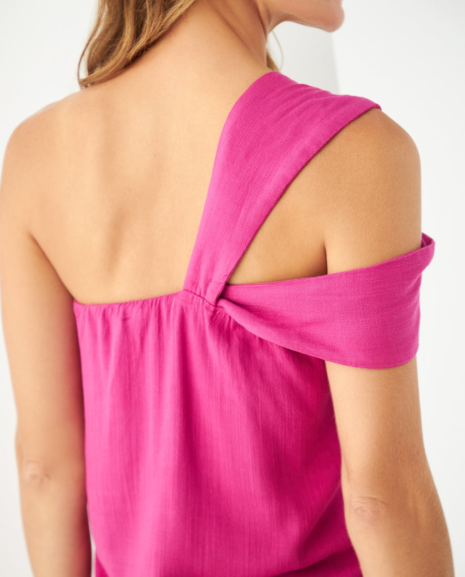 Camisa a un solo hombro para mujer - Rosa 34_611F025_ROS172031_5