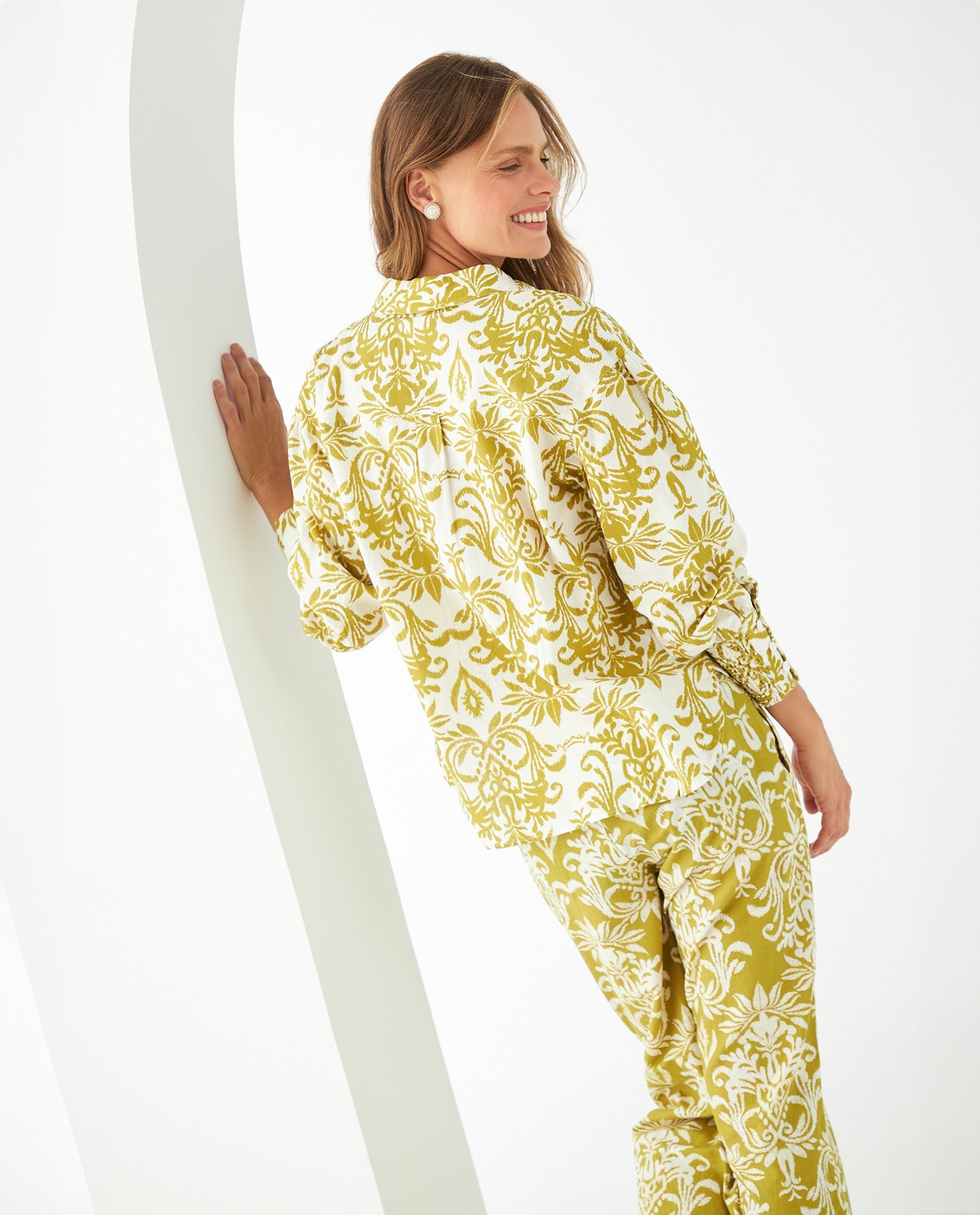 Camisa manga larga estampada para mujer - Verde 34_611F029_VER160541_4
