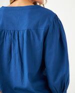 Camisa con escote en V para mujer - Azul