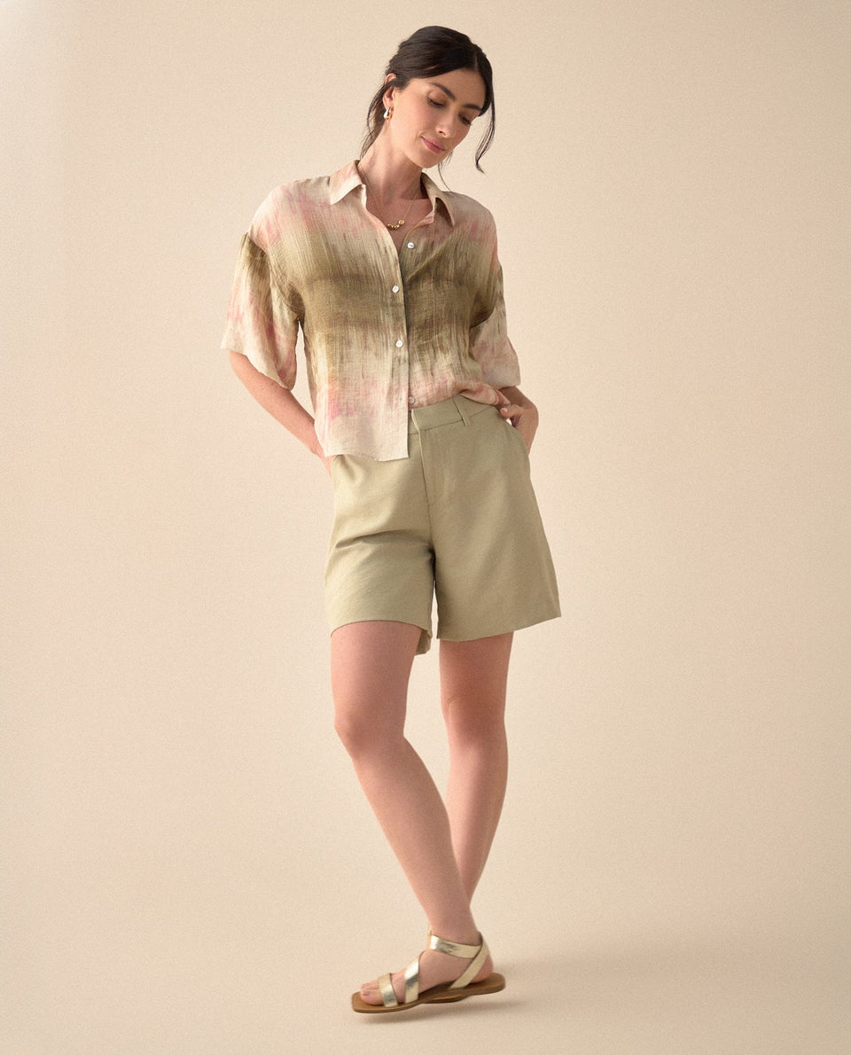 Camisa de largo pretinero para muer - Beige 34_611G000_BEI161310_6