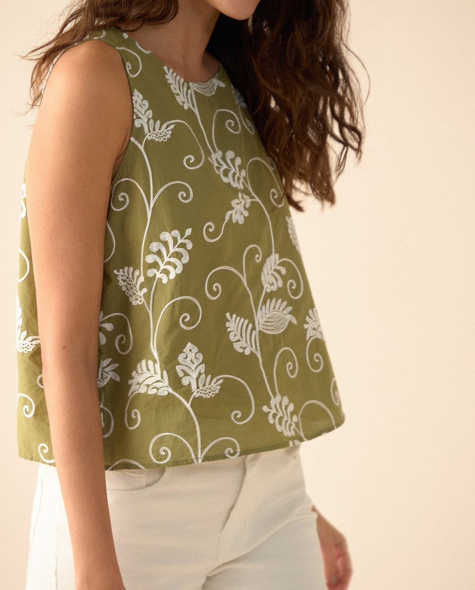 Camisa manga sisa para mujer - Verde 34_611G004_VER170525_3