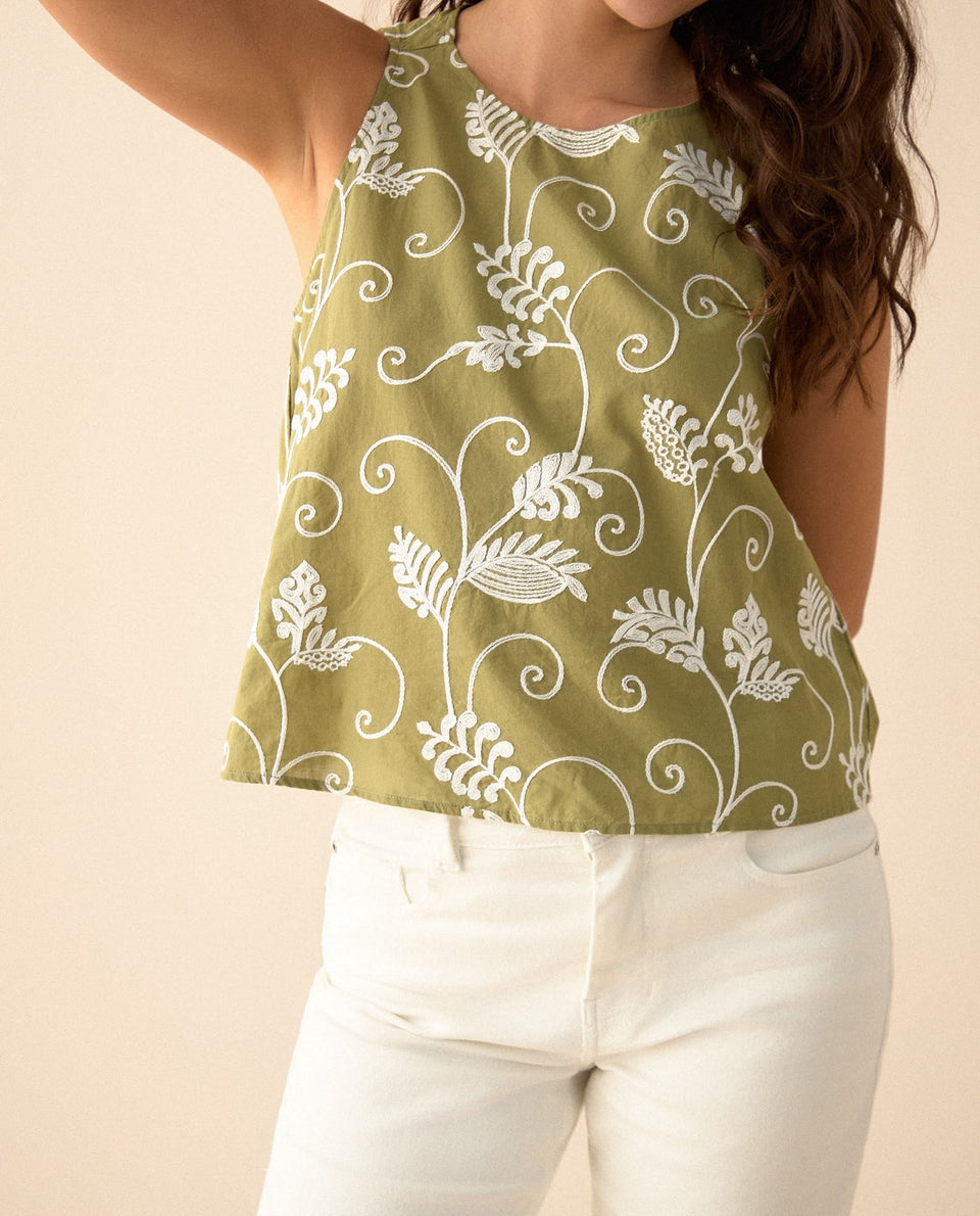 Camisa manga sisa para mujer - Verde 34_611G004_VER170525_5