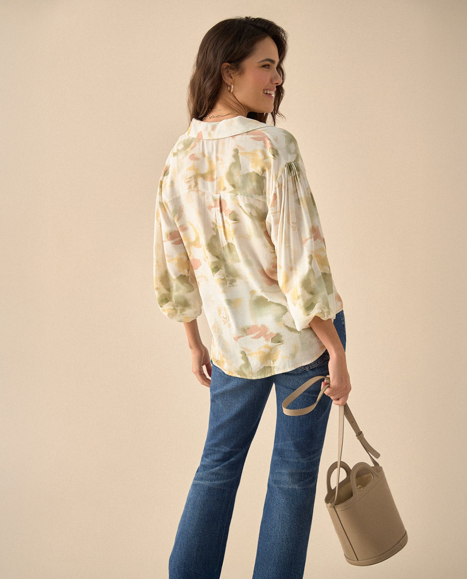 Camisa manga larga con recogido para mujer - Amarillo 34_611G005_AMA130932_4