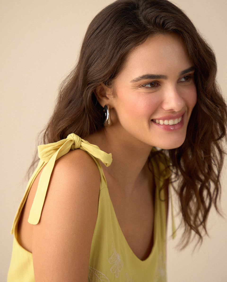 Camisa con escote en V para mujer - Amarillo 34_611G006_AMA140636_5