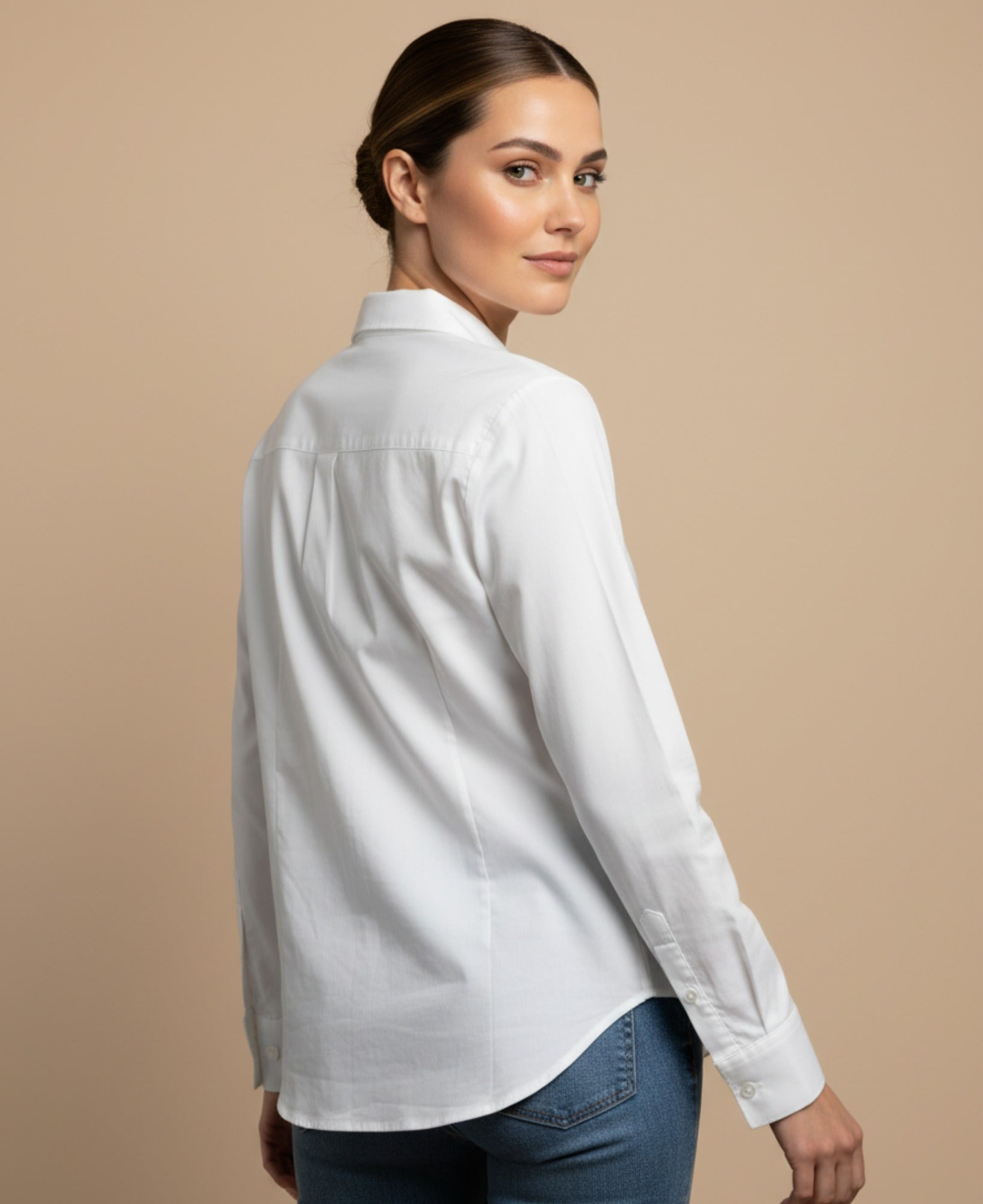 Camisa con flores bordadas para mujer - Crudo 34_611G010_CRU110602_0