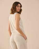 Camisa tipo chaleco para mujer - Blanco