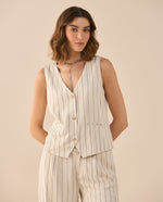 Camisa tipo chaleco para mujer - Blanco