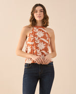 Camisa con detalles bordados para mujer - Naranja
