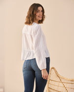 Camisa con escote en V para mujer - Beige