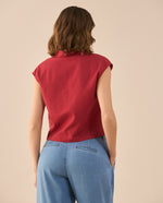 Camisa de largo pretinero para mujer - Rojo