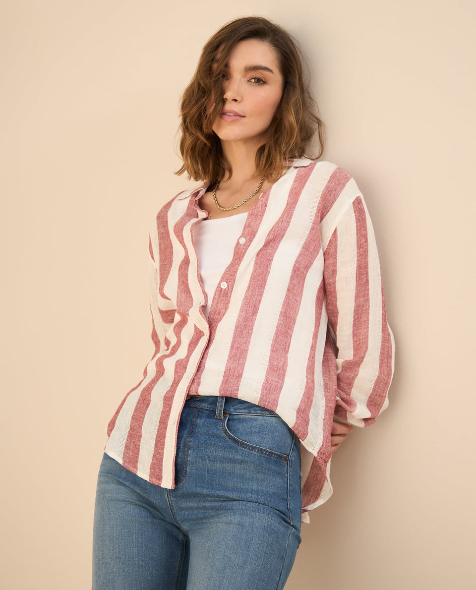 Camisa manga larga para mujer - Rojo 34_611G025_ROJ181540_6