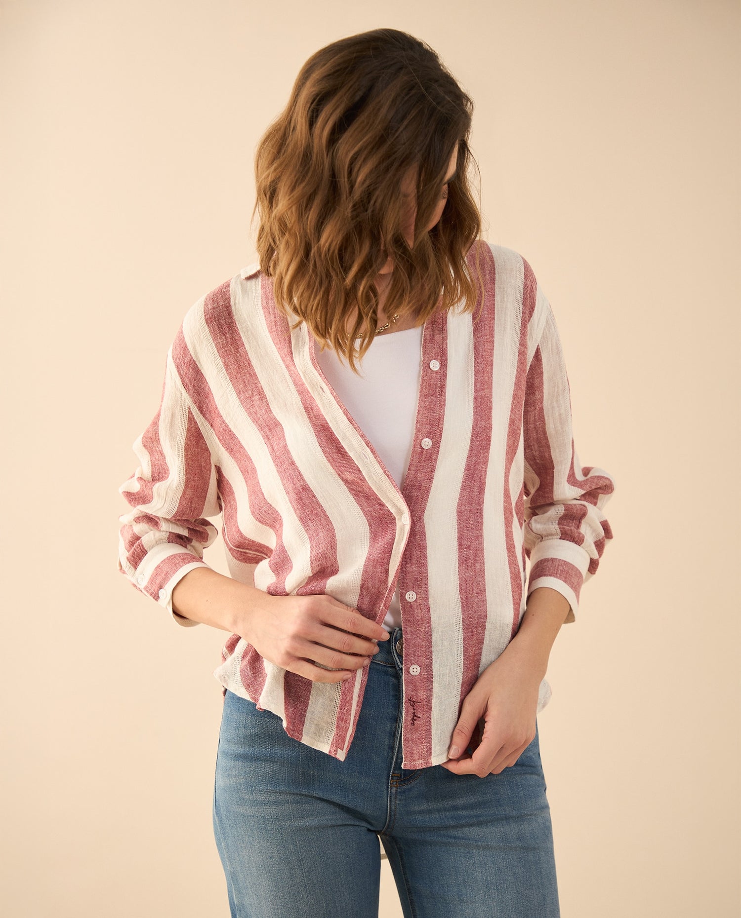 Camisa manga larga para mujer - Rojo