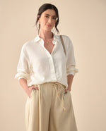 Camisa de cuello clásico para mujer - Crudo