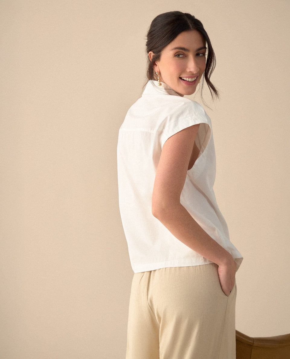 Camisa de diseño abierto para mujer - Blanco 34_611G030_BLA110601_4