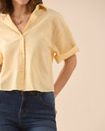 Camisa de manga corta para mujer - Amarillo
