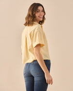 Camisa de manga corta para mujer - Amarillo