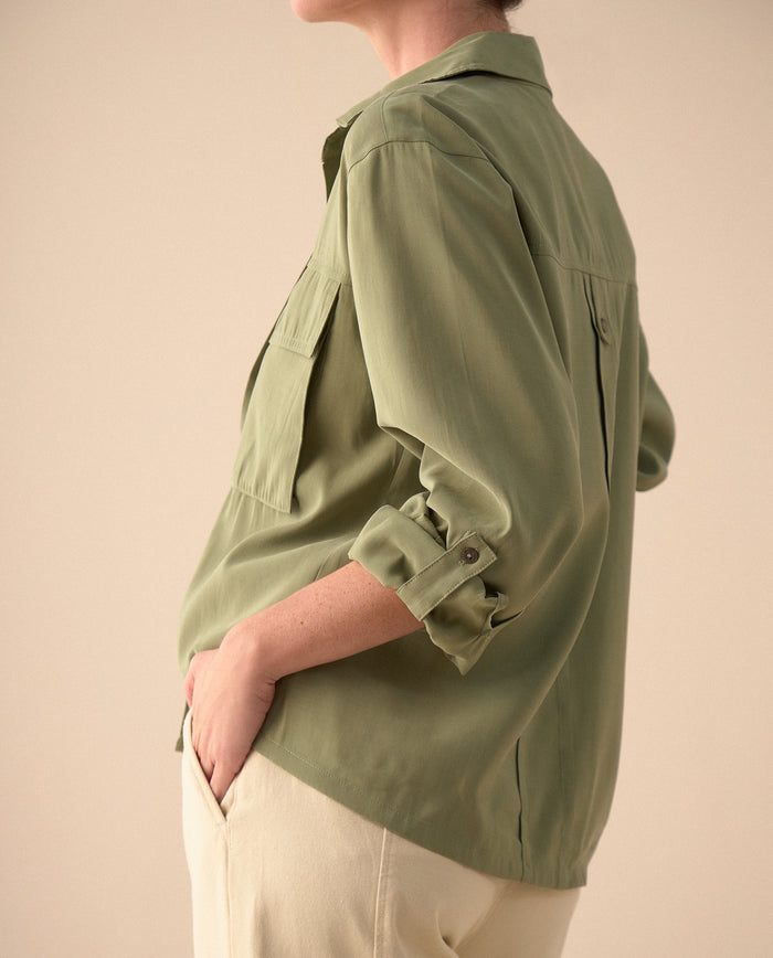 Camisa clásica manga larga para mujer - Verde 34_611G033_VER170115_3