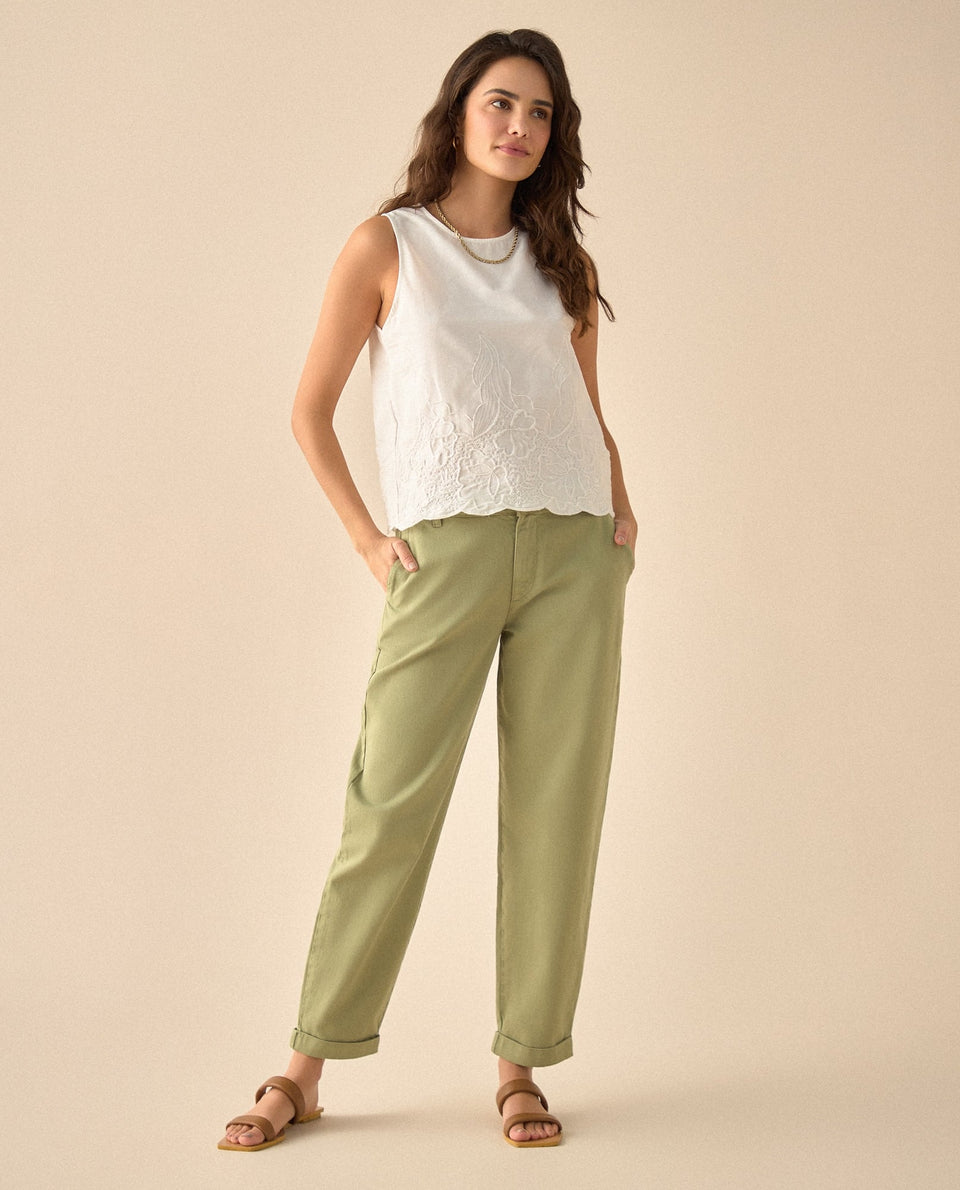 Camisa con detalles bordados a tono para mujer - Blanco 34_611G100_BLA114001_5