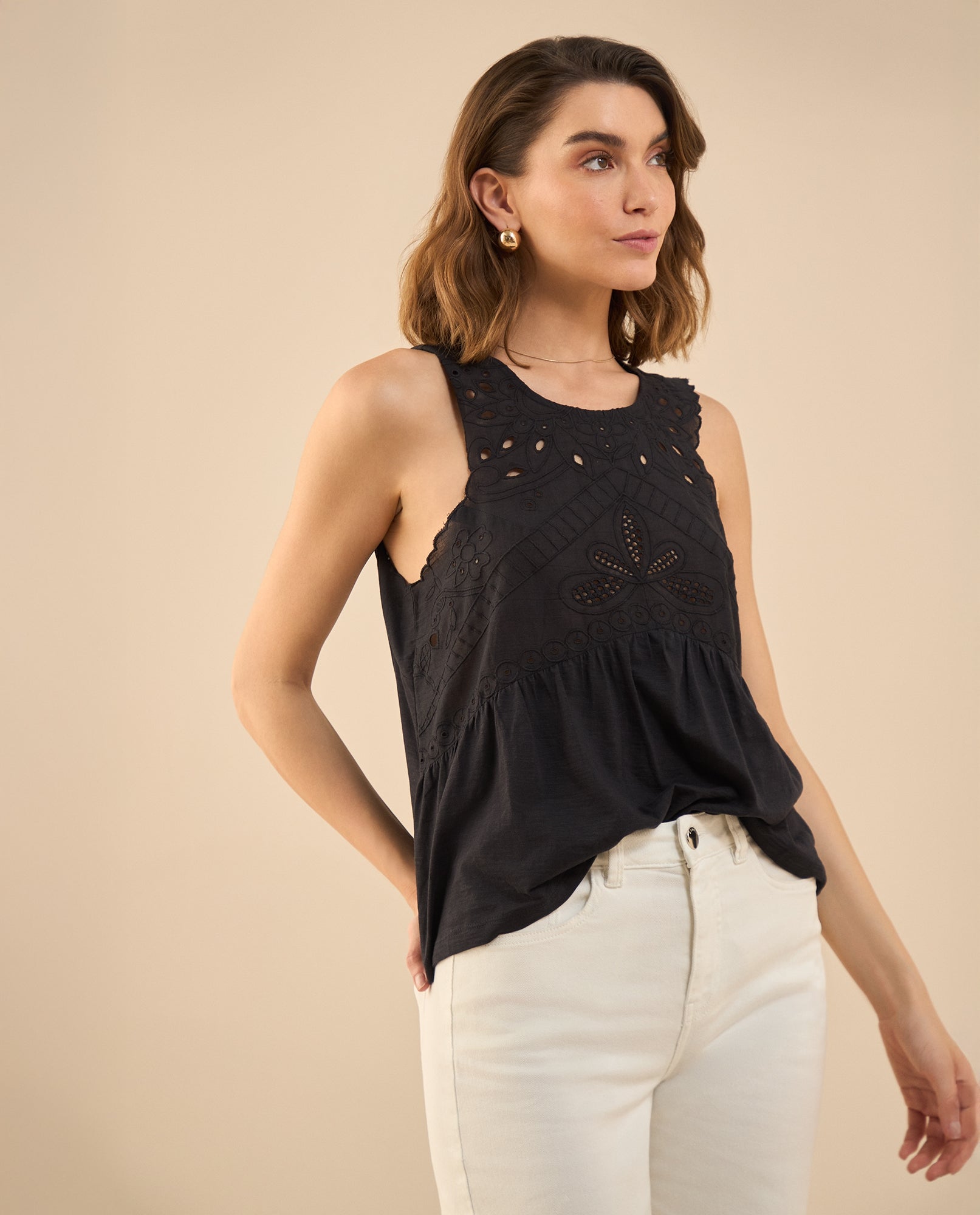 Camisa manga sisa para mujer - Negro 34_611G201_NEG193909_0