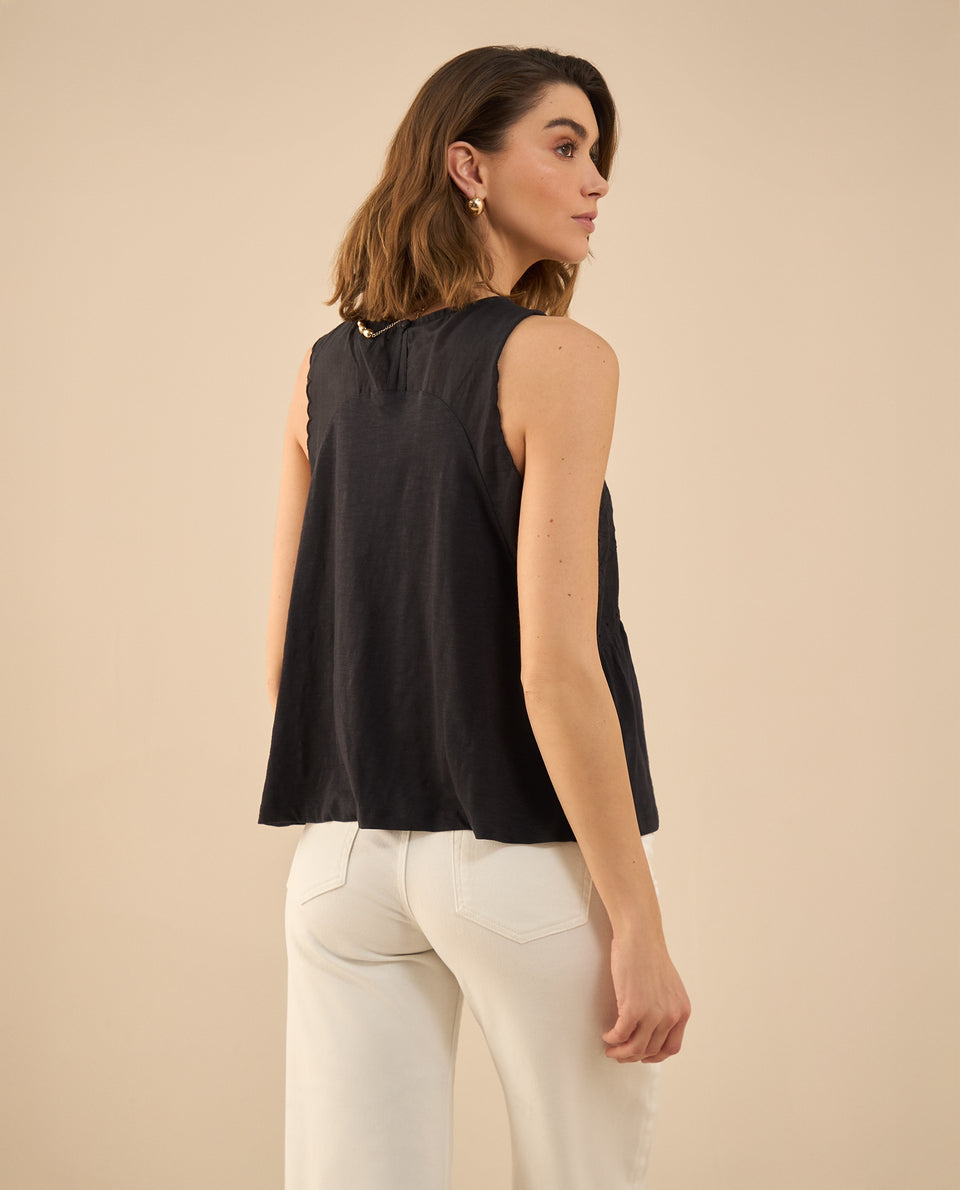Camisa manga sisa para mujer - Negro 34_611G201_NEG193909_4