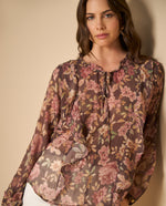 Camisa manga larga cuello en V - Morado