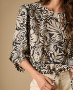 Camisa manga sisa cuello redondo caída fluida - Crudo