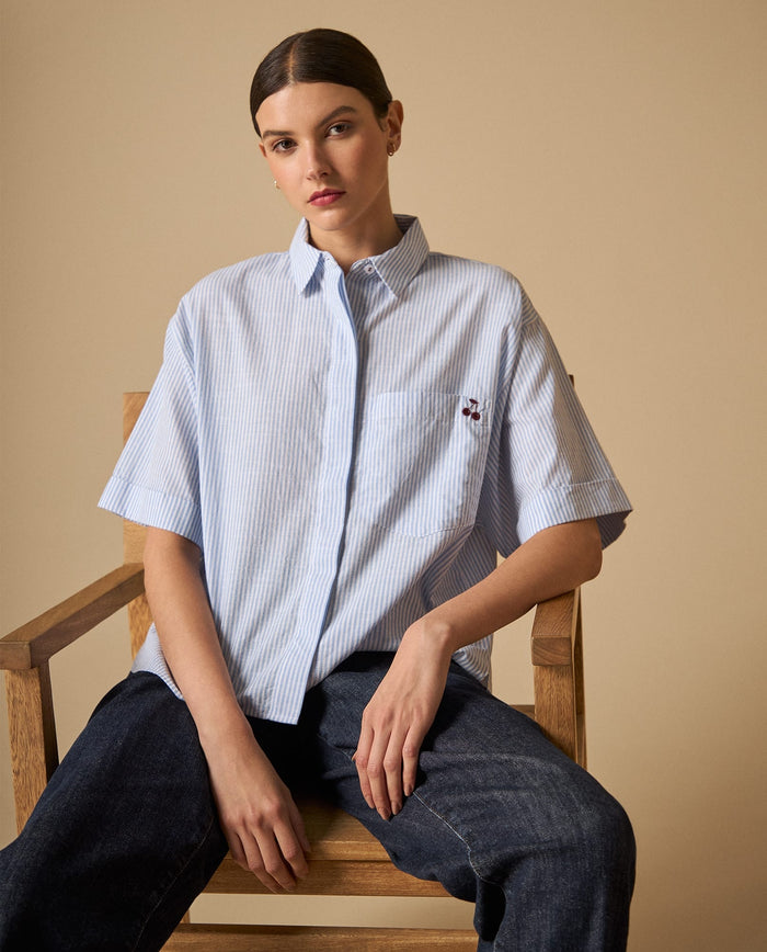 Camisa camisera manga corta silueta amplia - Blanco 34_611H013_BLA110601_0