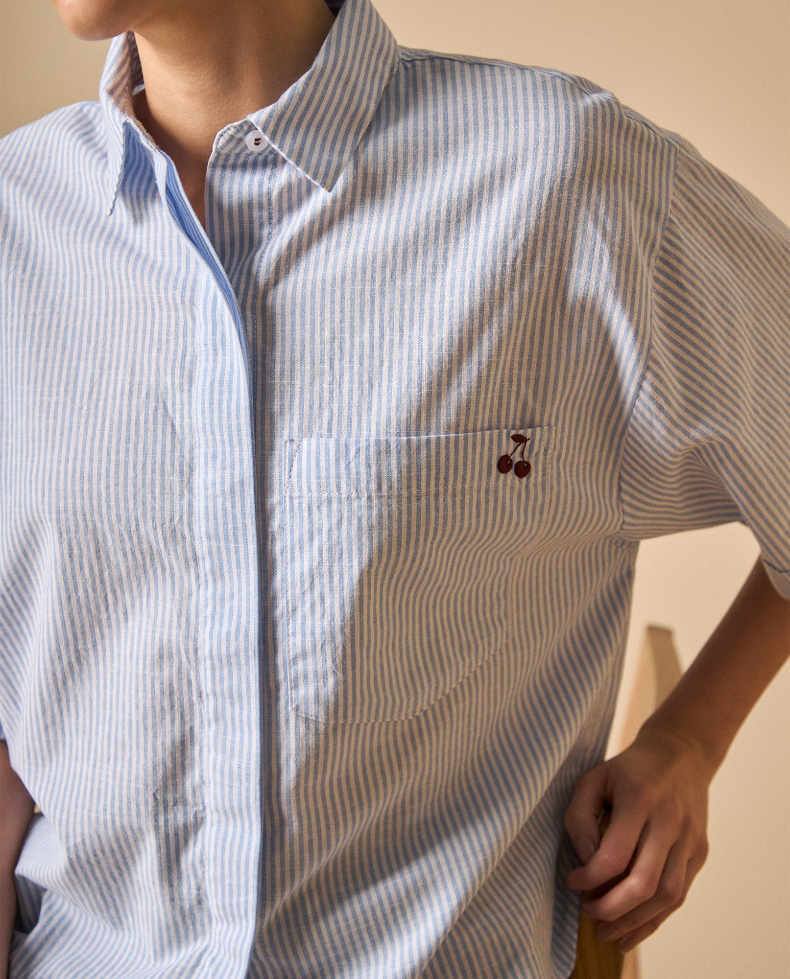 Camisa camisera manga corta silueta amplia - Blanco 34_611H013_BLA110601_3