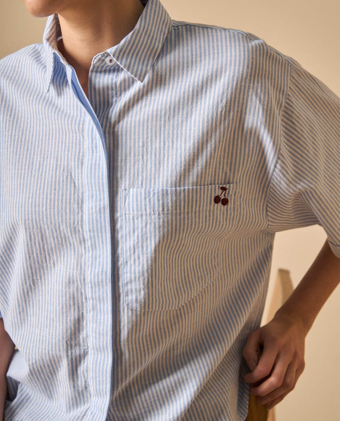 Camisa camisera manga corta silueta amplia - Blanco 34_611H013_BLA110601_3