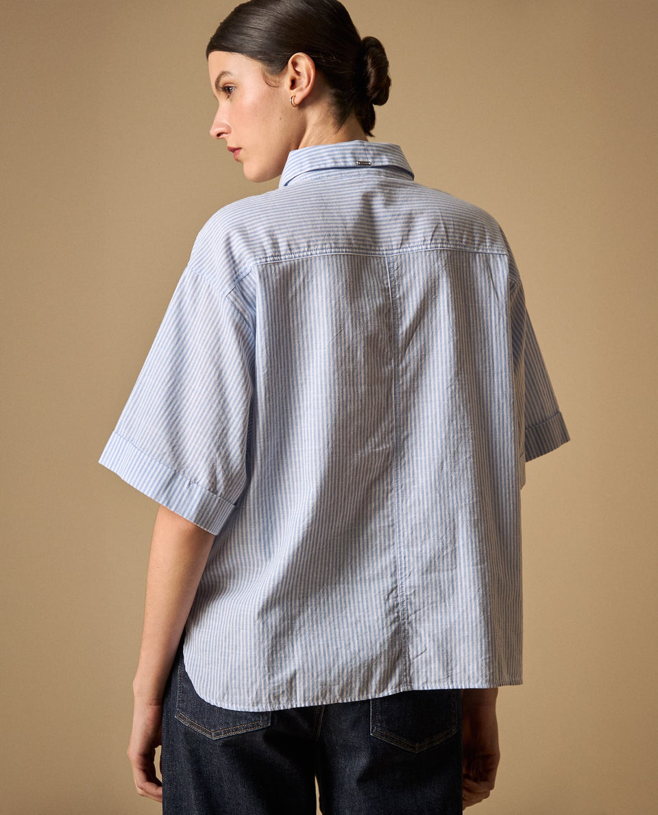Camisa camisera manga corta silueta amplia - Blanco 34_611H013_BLA110601_4