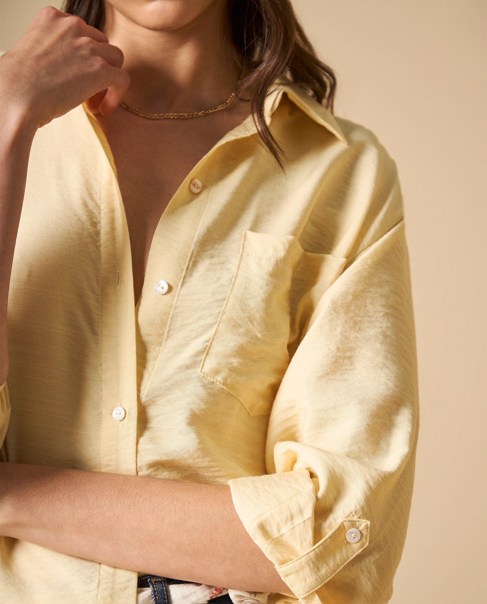 Camisa manga larga cuello camisero - Amarillo 34_611H015_AMA120717_3