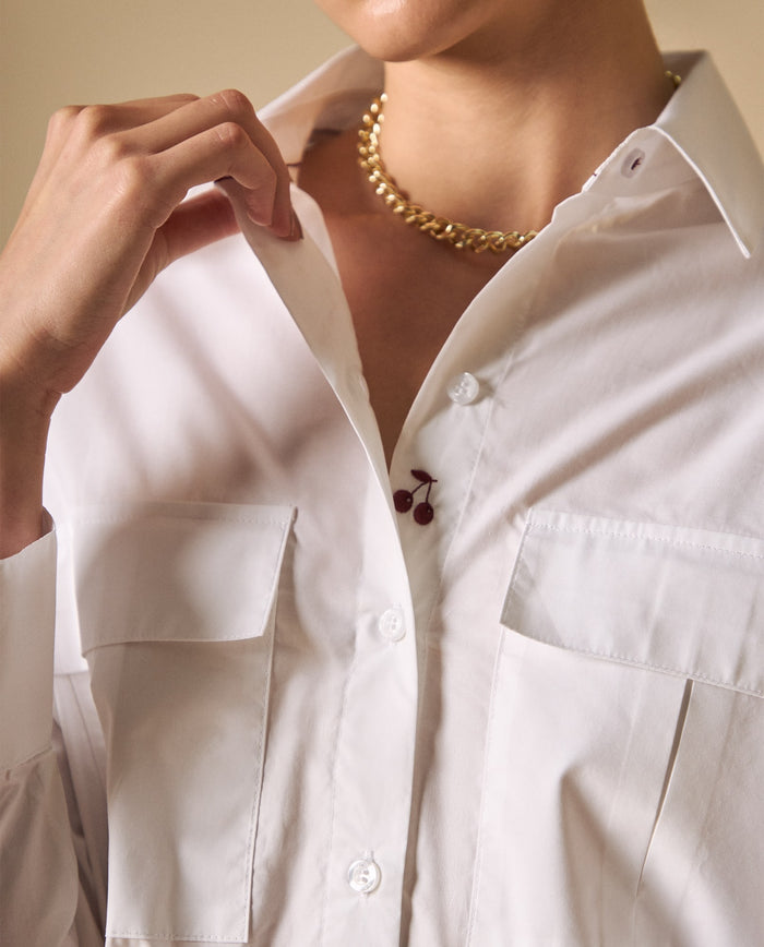 Camisa bordada manga larga cuello camisero - Blanco 34_611H021_BLA114001_3