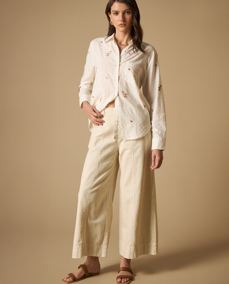 Camisa bordada manga larga cuello camisero - Blanco 34_611H048_BLA114202_5