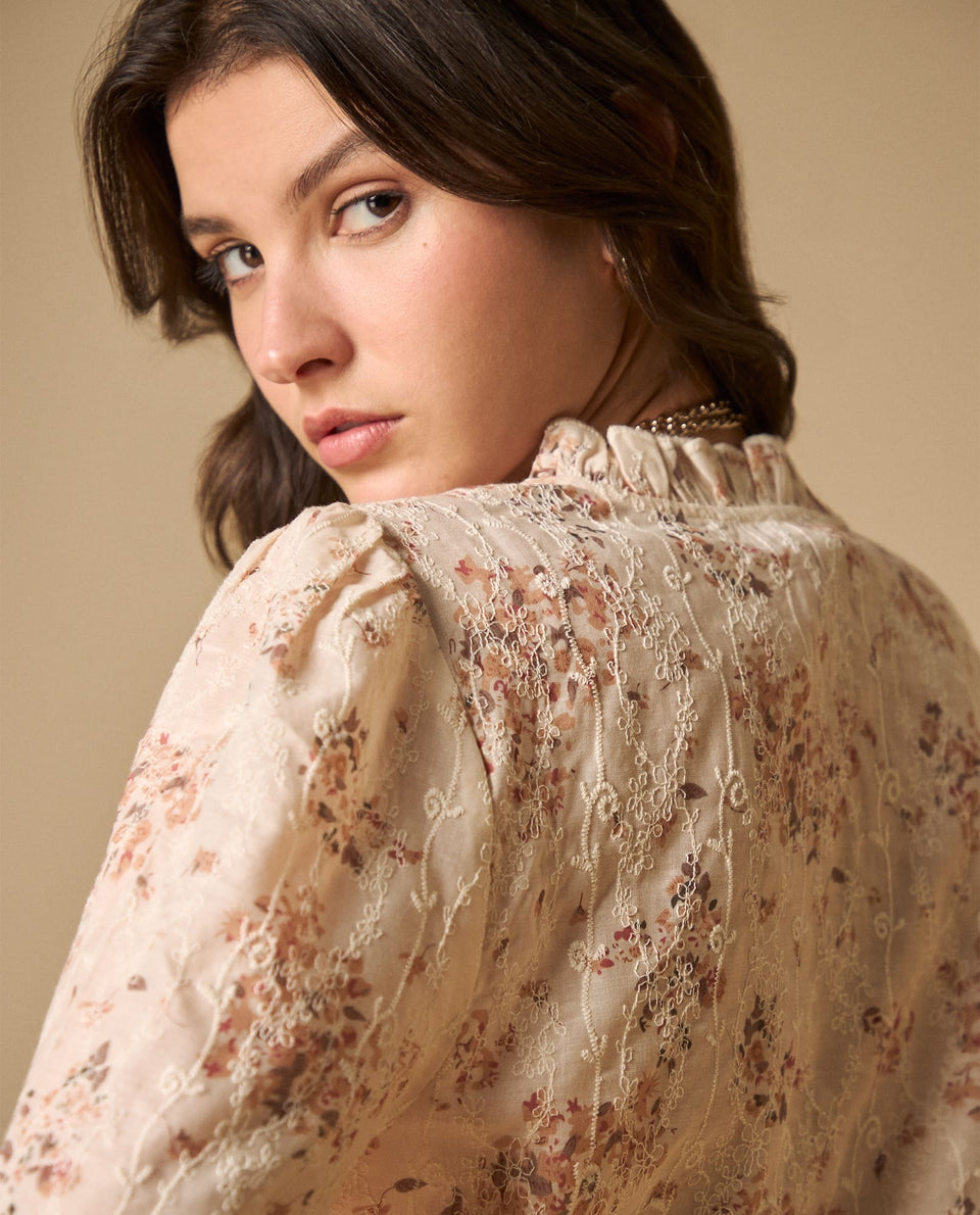 Camisa de algodón manga sisa cuello redondo - Rosa 34_611H201_ROS111305_3